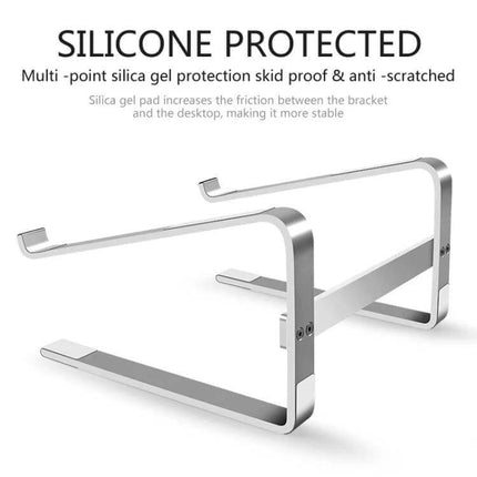 Aluminum Alloy Laptop Stand for Elevated Viewing and Heat Dissipation, 13-17 Inches - adjustable silicone protected desktop stand for cooling and posture