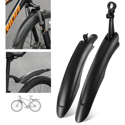 Bike Fender Set For MTB Front And Rear Quick Release Mudguards black PP plastic front and rear mudguards for 26–29 inch wheels