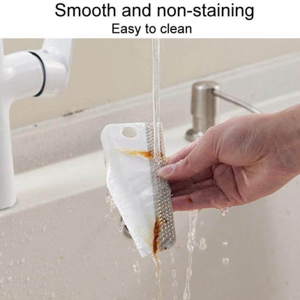 Kitchen Bathroom Countertop Scraper Dual Sided Cleaning - ergonomic PP+TPR dual‑sided tool rinsed under faucet lifting dried food and soap scum