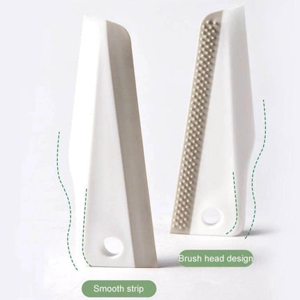 Kitchen Bathroom Countertop Scraper Dual Sided Cleaning - dual‑sided PP+TPR scraper with smooth strip and brush head for countertops and vanities