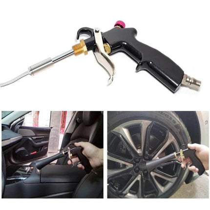 Car Interior Cleaning Gun for Dust and Air Conditioning Removal in use cleaning car vents, dashboard crevices and wheel rims