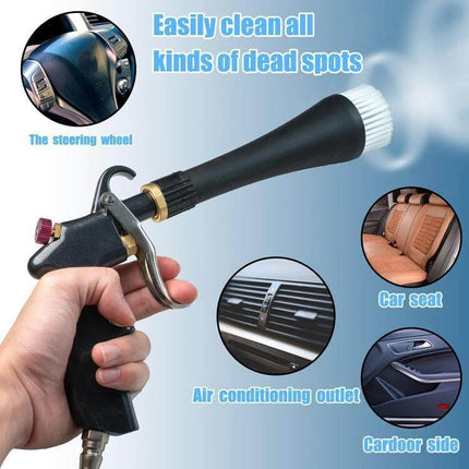 Car Interior Cleaning Gun for Dust and Air Conditioning Removal - aluminum alloy rotating tube reaches vents, dashboard crevices and car seat edges