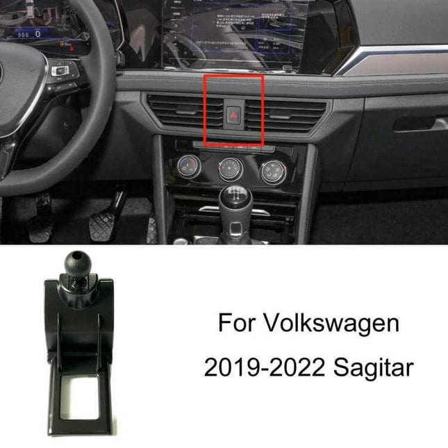 Car Air Outlet Phone Holder Base For Volkswagen Dashboard Mount installed on a 2019-2022 Volkswagen Sagitar dashboard air vent