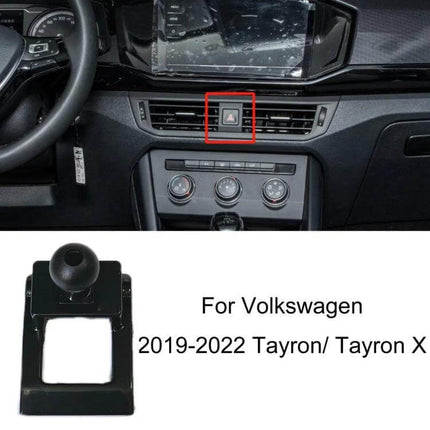 Car Air Outlet Phone Holder Base For Volkswagen Dashboard Mount shown installed on VW Tayron dashboard air vent with plastic snap-on base