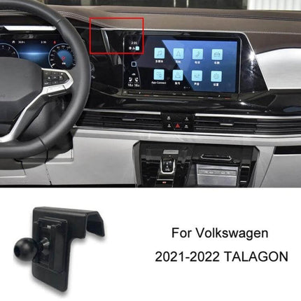 Car Air Outlet Phone Holder Base For Volkswagen Dashboard Mount showing installed base on 2021-2022 Volkswagen Talagon dashboard