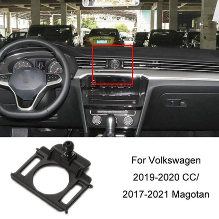 Car Air Outlet Phone Holder Base For Volkswagen Dashboard Mount shown installed on VW dashboard air vent for navigation and hands-free use