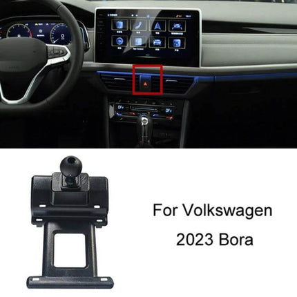 Car Air Outlet Phone Holder Base For Volkswagen Dashboard Mount shown installed on 2023 Volkswagen Bora dashboard and air outlet