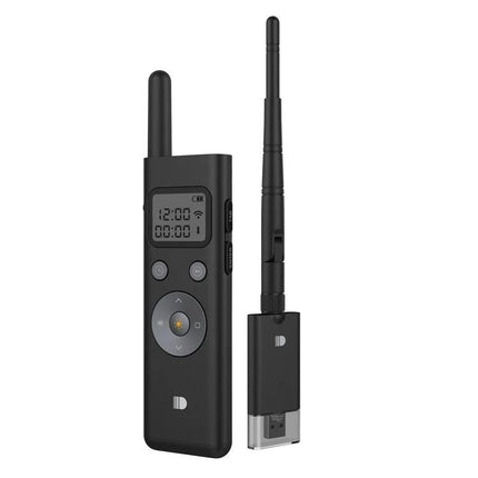 Doosl Long Distance Laser Page Turner for Presentations handheld RF remote with antenna and USB receiver, 300m range, timer display
