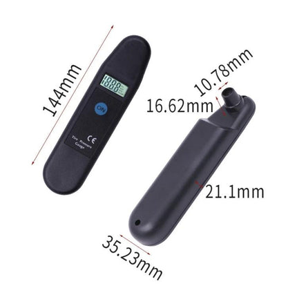 Tire Pressure Gauge for Everyday Vehicle Maintenance and Safety digital compact gauge with LCD display and dimensions for weekly checks
