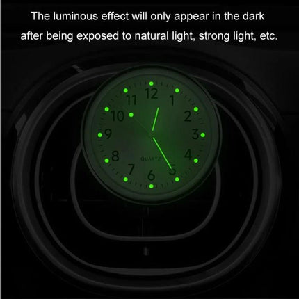 An Essential Luminous Clock for Everyday Car Drives - glow-in-the-dark car dashboard clock showing luminous dial at night