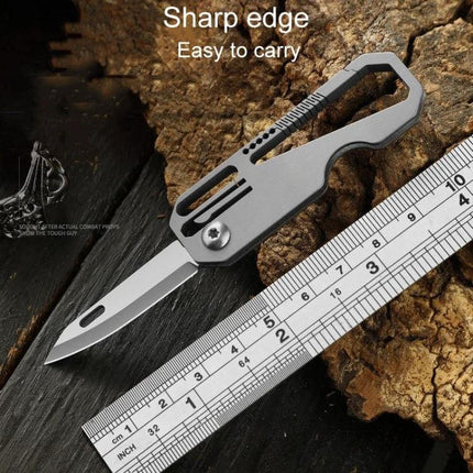 Titanium Keychain Folding Knife With Titanium Ring For Everyday Carry – compact titanium alloy blade, corrosion-resistant, pocket clip and ring