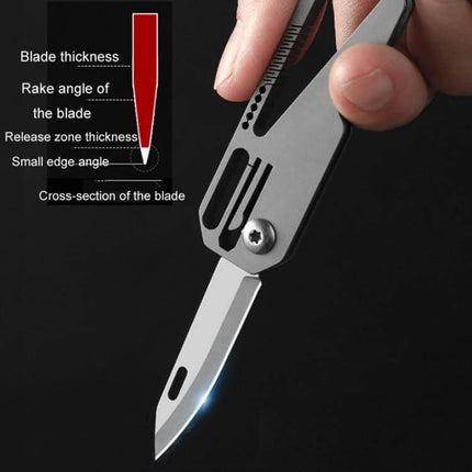 Titanium Keychain Folding Knife With Titanium Ring For Everyday Carry compact titanium alloy blade pocket EDC with ring attached