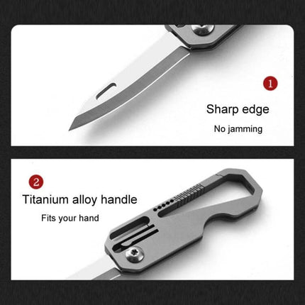 Titanium Keychain Folding Knife With Titanium Ring For Everyday Carry compact titanium alloy knife with sharp edge and ergonomic handle