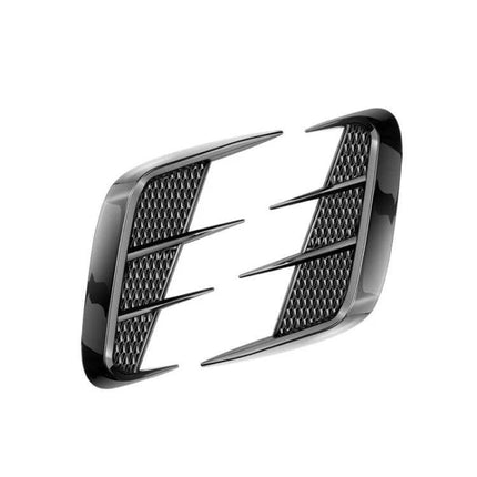 Universal Bright Black Carbon Fiber Car Fender Stickers - TPU bright black carbon fiber fender decals for curved surfaces, sporty exterior enhancement