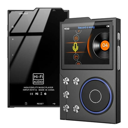 Compact Bluetooth Music Player with High-Fidelity Audio Support - portable hi-fi player with 2.4-inch color screen, Bluetooth, TF card, FM and recording