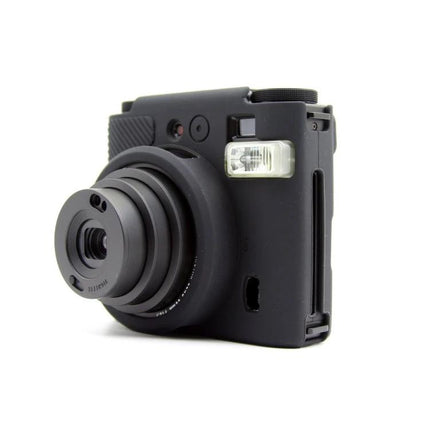 FUJIFILM Instax Mini 99 Silicone Protective Camera Case shown fitted on black instant camera front view