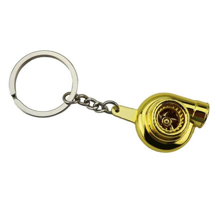 Turbo Keychain Pendant Large Black Car Accessory For Daily Use - large black zinc alloy turbo keychain for keys or bags, durable glossy finish