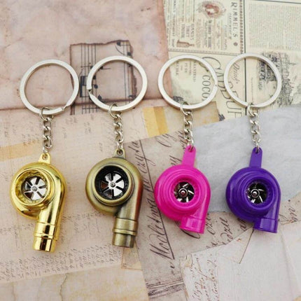 Turbo Keychain Pendant Large Black Car Accessory For Daily Use - durable zinc alloy turbo keychain on ring for keys or bag