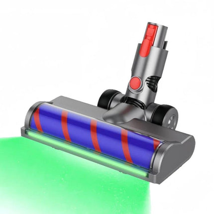 Soft Velvet Suction Head for Dyson Vacuums with Dust Display Light showing illuminated green dust detection on floor