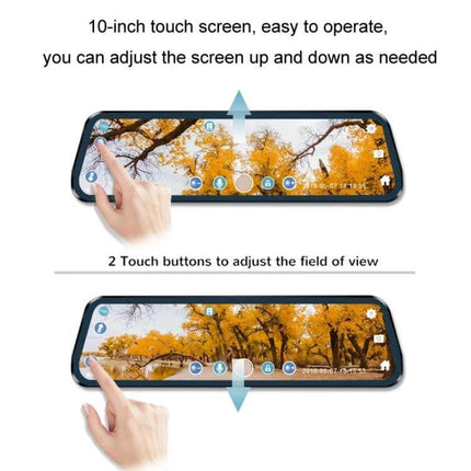 Triple Camera Dash Cam for Cars with GPS and Blind Spot Detection 10-inch touch screen adjustable view for front interior and blind spots