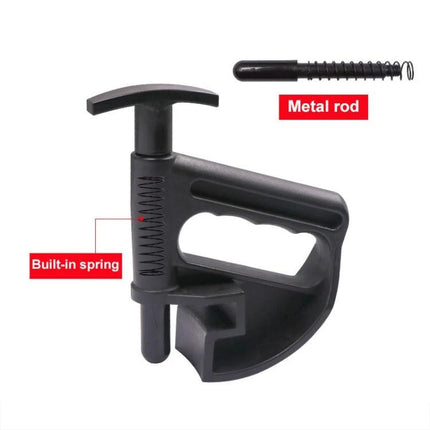 Handy Bead Clamp for DIY Tire Changes at Home – black bead clamp with metal rod and built-in spring for garage tire installation and removal