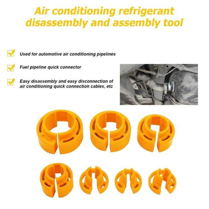 Car Air Conditioning Quick Removal Tool Set, 16 Pieces - yellow plastic AC line disassembly clips set for automotive HVAC pipe and quick connector removal