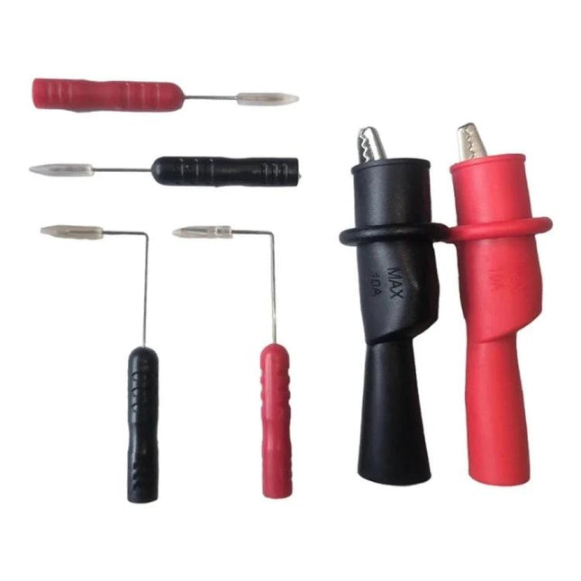 Practical Probe Set for Everyday Automotive Diagnostics – red and black multimeter probe adapters and bent tip test leads