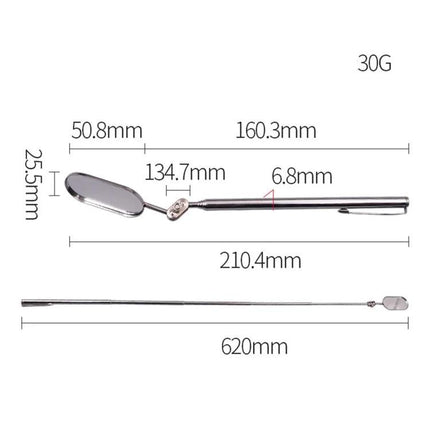 Essential Tool for Daily Car Inspections and Maintenance telescopic stainless steel inspection mirror 620mm reach for under-vehicle checks