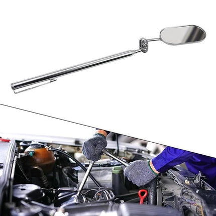 Essential Tool for Daily Car Inspections and Maintenance - stainless steel telescopic inspection mirror for checking under car and hard-to-reach areas
