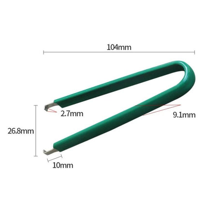 Handy Tweezers for Everyday Car Repairs and Gadget Maintenance - green double-hook precision tweezers 104mm for wiring and electronics