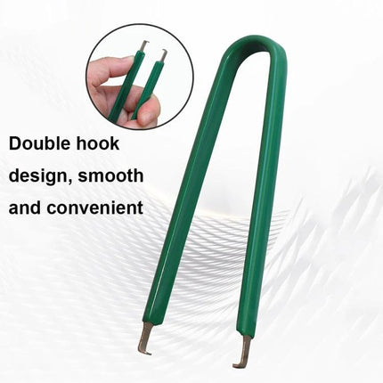 Handy Tweezers for Everyday Car Repairs and Gadget Maintenance - green double-hook tweezers for precise electrical and gadget work