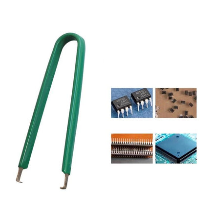 Handy Tweezers for Everyday Car Repairs and Gadget Maintenance - green double-hook precision tweezer for electrical and electronic component work