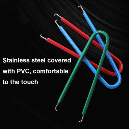 Handy Tweezers for Everyday Car Repairs and Gadget Maintenance - PVC-covered double hook stainless steel tweezers for precise wiring and gadget repairs