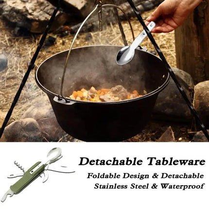 7-In-1 Outdoor Camping Folding Tableware Set For Travel