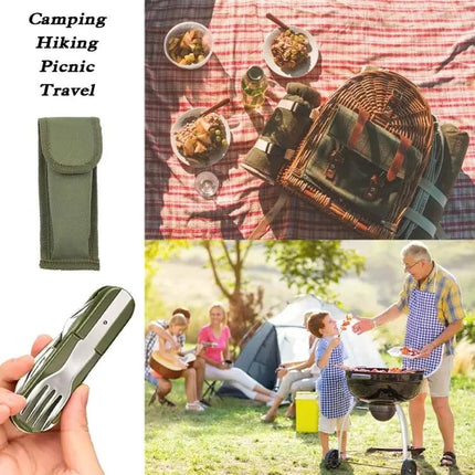 7-In-1 Outdoor Camping Folding Tableware Set For Travel