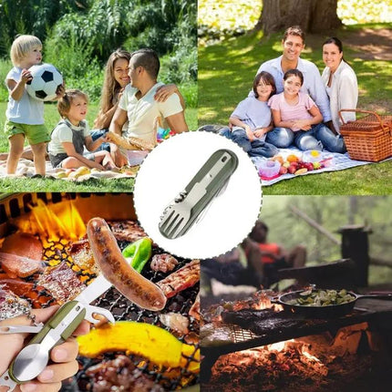 7-In-1 Outdoor Camping Folding Tableware Set For Travel