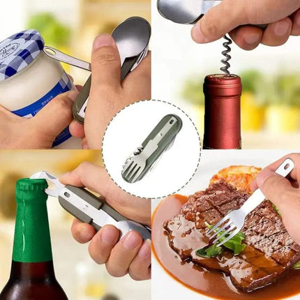 7-In-1 Outdoor Camping Folding Tableware Set For Travel