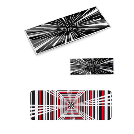 Sports Style Metal Tail Label Sticker for 2024 Tesla Model 3 and Y black plaid/time tunnel metal rear decal with subtle 3D sports-style finish