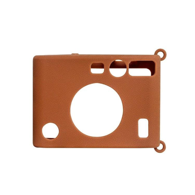 Durable Soft Silicone Protective Case for Fujifilm Instax Mini EVO brown soft-touch camera cover, precise cutouts, travel-ready protection
