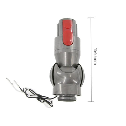 Dyson V8 V10 Direct Drive Head Elbow Connector with Wheels replacement part shown front view with wheels and wiring