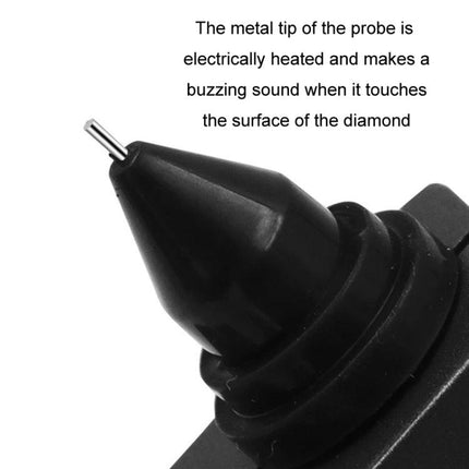 Diamond Test Pen for Verifying Gemstone Authenticity close-up of heated metal probe tip used to test diamonds and jade