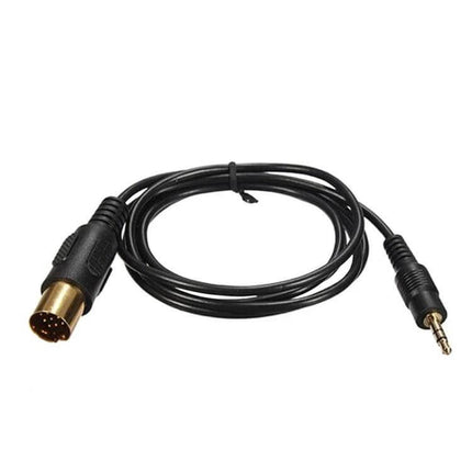 Kenwood Aux Audio Input Cable, 100cm for Car Stereo - 13-pin round disk to 3.5mm AUX cable with copper-core conductor for in-car playback