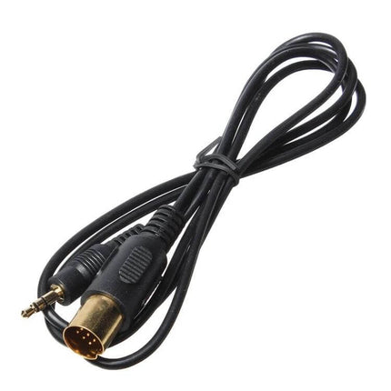 Kenwood Aux Audio Input Cable, 100cm for Car Stereo - black 13-pin round plug to 3.5mm AUX cable for in-car playback