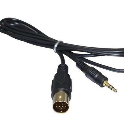 Kenwood Aux Audio Input Cable, 100cm for Car Stereo - 13-pin round disk case to 3.5mm AUX lead with copper-core conductor