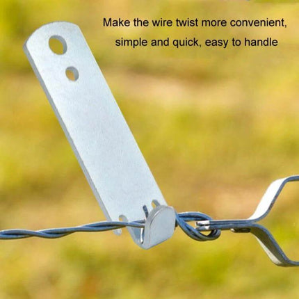 Wire Twister T-Post Clamp Fence Winder, 2 Pack For Easy Fencing - galvanized steel twister clamped on T-post winding fence wire