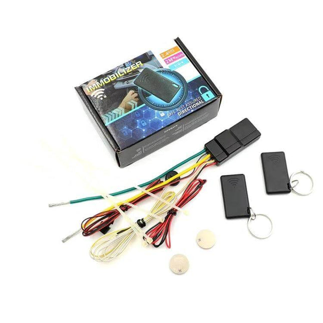 Nengkee Car Smart Lock for Vehicle Anti-Theft Protection - 12V immobilizer kit with RFID cards, wiring harness and anti-robbery sensor