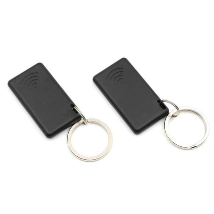 Nengkee Car Smart Lock for Vehicle Anti-Theft Protection two black RFID key fobs on key rings for automatic authorized card detection