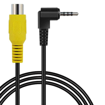 Stereo Four Section To RCA Female Car Video Cable Universal - yellow RCA female to right-angle 3.5mm car video cable for automotive AV connections
