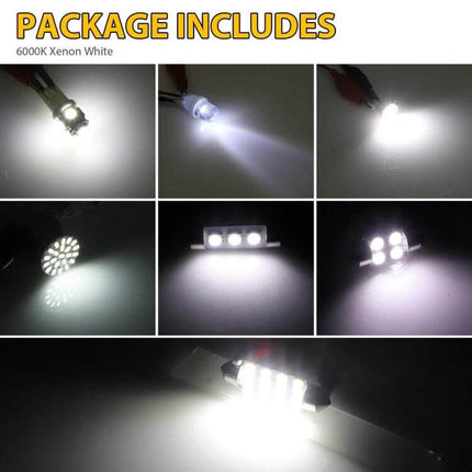 Car Interior Reading LED Light Set, 42-Piece For Cabin Lighting showing multiple COB ultra-wide-angle LED modules lit in 6000K xenon white