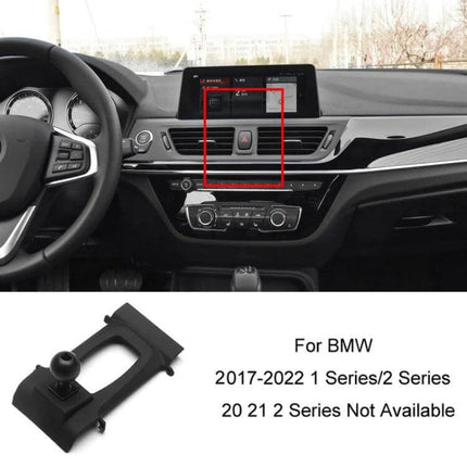 BMW Car Air Outlet Phone Holder Snap On Dashboard Mount installed on BMW dashboard air vent for secure hands-free navigation and calling